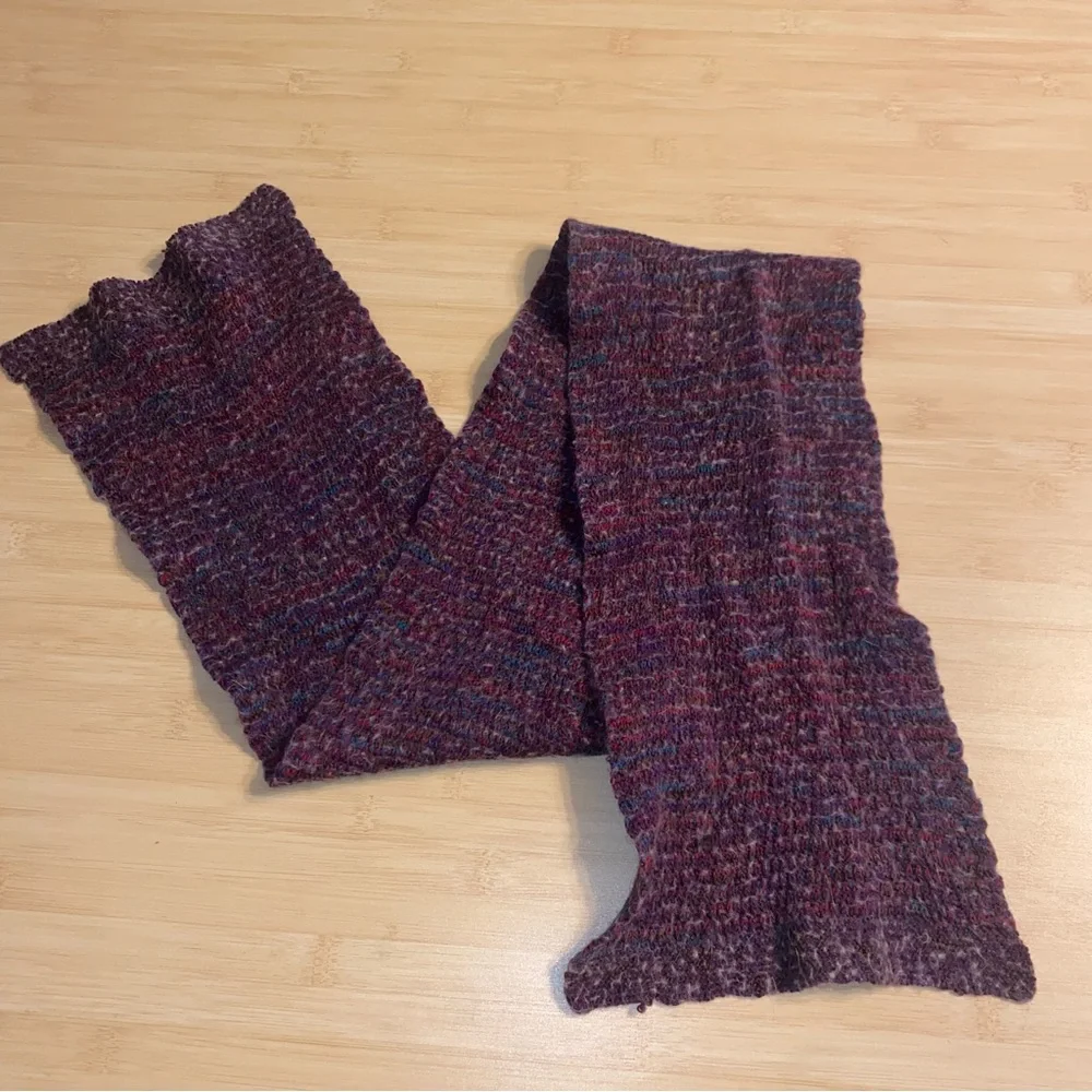Echo Vintage Multicolor Scarf Wool Angora Blend Made in Japan Purple Blue Y2K